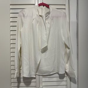 Calvin Klein white long sleeve blouse
